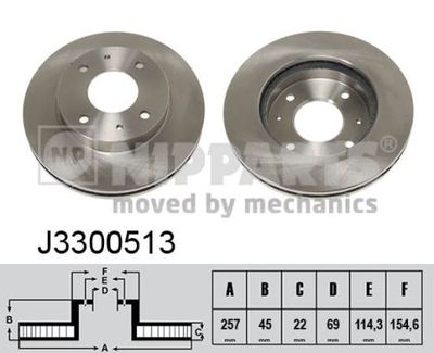 J3300513 NIPPARTS Тормозной диск