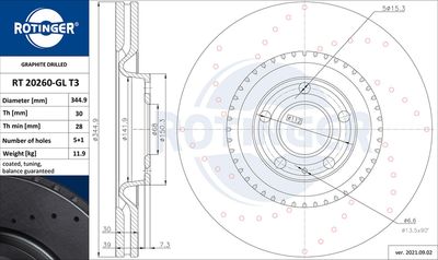 RT20260GLT3 ROTINGER Тормозной диск