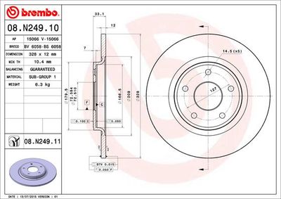 08N24910 BREMBO Тормозной диск