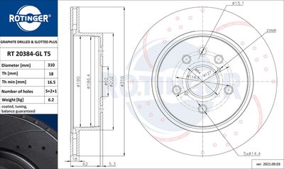 RT20384GLT5 ROTINGER Тормозной диск