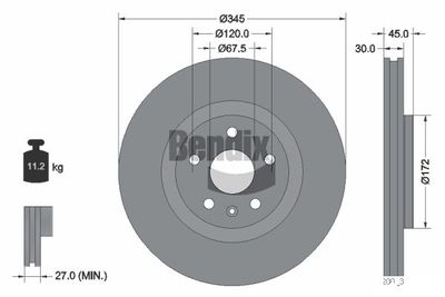 BDS2191HC BENDIX Braking Тормозной диск