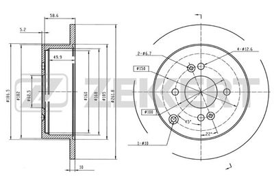 BS5262 ZEKKERT Тормозной диск