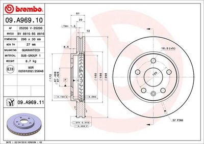 BS8816 BRECO Тормозной диск