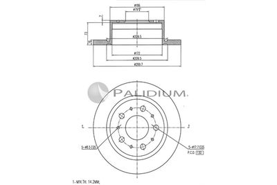 P331041 ASHUKI by Palidium Тормозной диск
