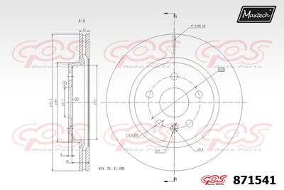 871541 MAXTECH Тормозной диск