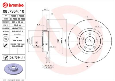 08735410 BREMBO Тормозной диск