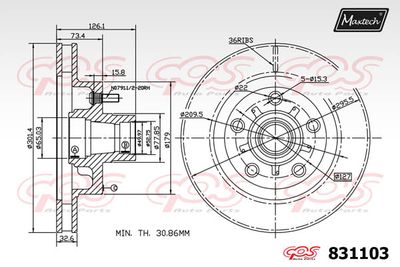 831103 MAXTECH Тормозной диск