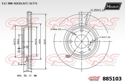 885103 MAXTECH Тормозной диск