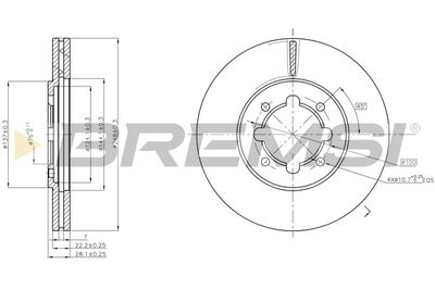 CD6609V BREMSI Тормозной диск