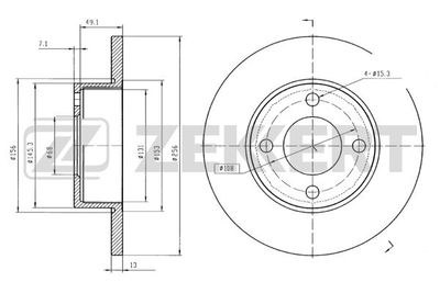 BS5084 ZEKKERT Тормозной диск