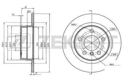 BS5910 ZEKKERT Тормозной диск