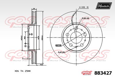 883427 MAXTECH Тормозной диск