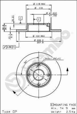 BS7493 BRECO Тормозной диск