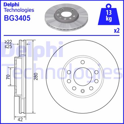 BG3405 DELPHI Тормозной диск