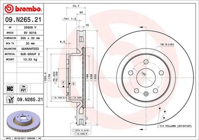 09N26521 BREMBO Тормозной диск