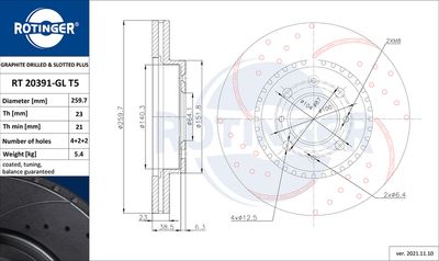 RT20391GLT5 ROTINGER Тормозной диск