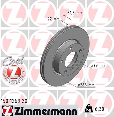 150126920 ZIMMERMANN Тормозной диск