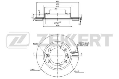 BS6182 ZEKKERT Тормозной диск