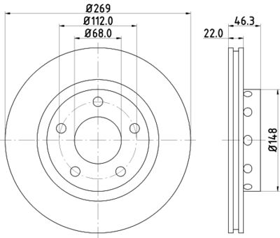 8DD355127431 HELLA Тормозной диск