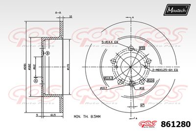 861280 MAXTECH Тормозной диск