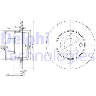 BG2215 DELPHI Тормозной диск