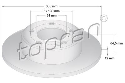 208551 TOPRAN Тормозной диск