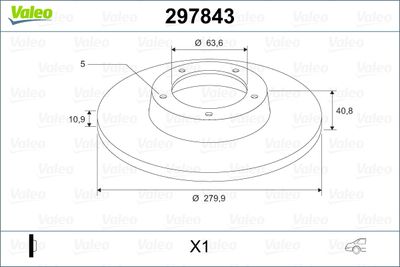 297843 VALEO Тормозной диск