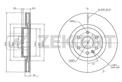 BS6583 ZEKKERT Тормозной диск