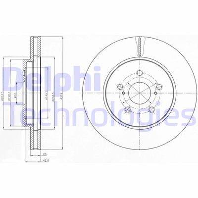 BG4253 DELPHI Тормозной диск