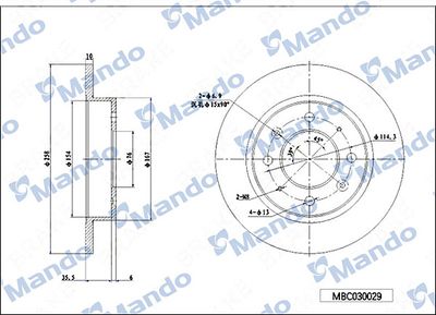 MBC030029 MANDO Тормозной диск