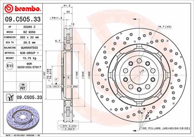 BZ9550 BRECO Тормозной диск