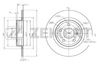 BS6559 ZEKKERT Тормозной диск