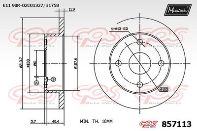 857113 MAXTECH Тормозной диск