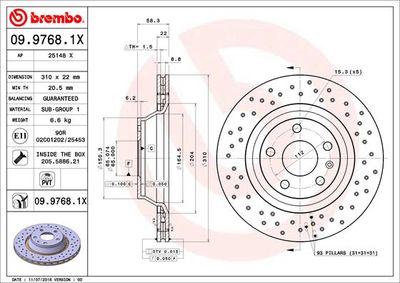 0997681X BREMBO Тормозной диск