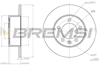 CD7975S BREMSI Тормозной диск