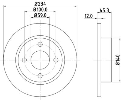 8DD355103341 HELLA Тормозной диск