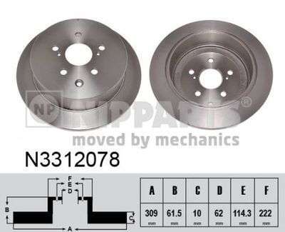 N3312078 NIPPARTS Тормозной диск