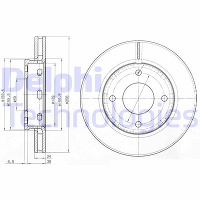 BG3987 DELPHI Тормозной диск