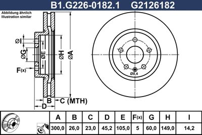 B1G22601821 GALFER Тормозной диск