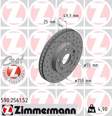 590256152 ZIMMERMANN Тормозной диск