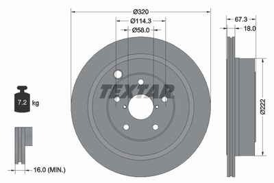 92255903 TEXTAR Тормозной диск