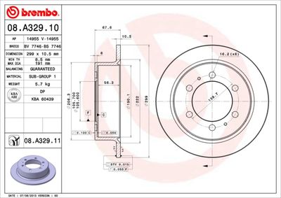 08A32911 BREMBO Тормозной диск