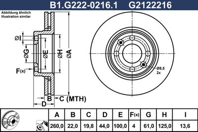 B1G22202161 GALFER Тормозной диск