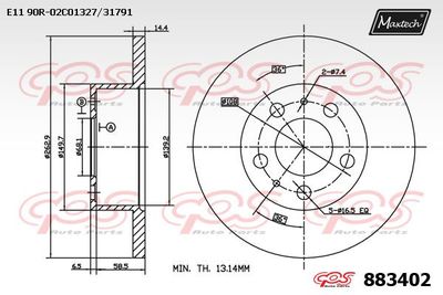 883402 MAXTECH Тормозной диск