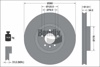 BDS2325HC BENDIX Braking Тормозной диск