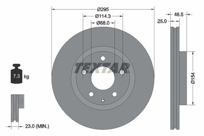 92326203 TEXTAR Тормозной диск