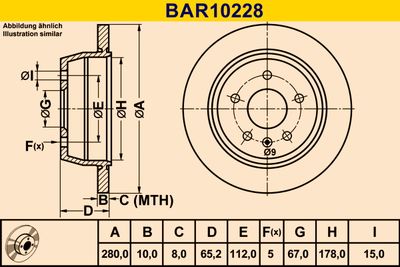 BAR10228 BARUM Тормозной диск