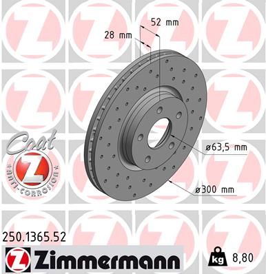 250136552 ZIMMERMANN Тормозной диск