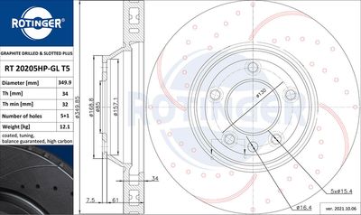 RT20205HPGLT5 ROTINGER Тормозной диск