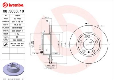 BS7439 BRECO Тормозной диск